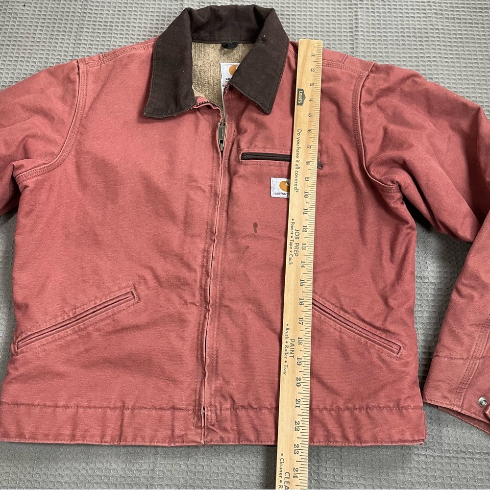 Carhartt Detroit Jacket Coat Medium Womens WJ097 Vintage Rose Canvas Vintage - Picture 9 of 11